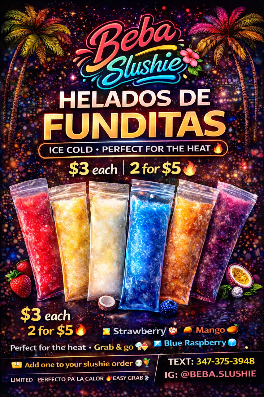 Helados de Funditas — $3 each, 2 for $5